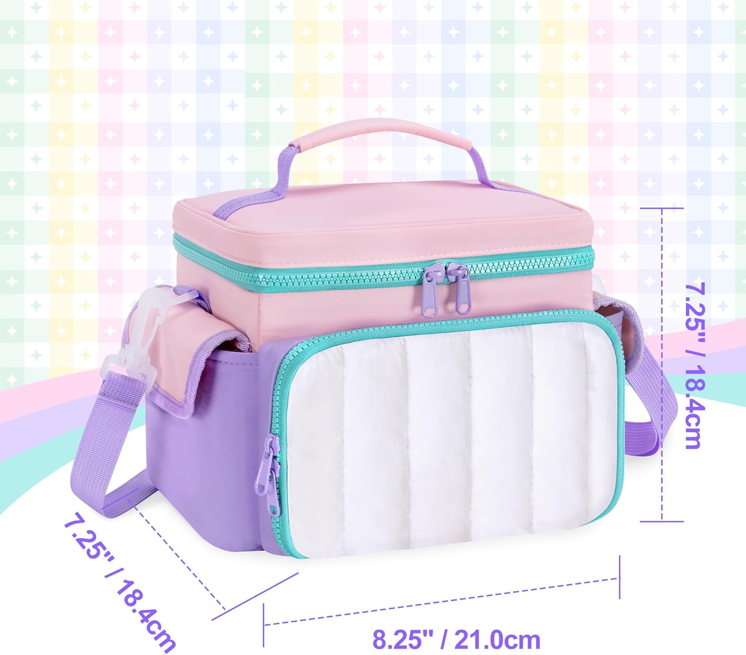 Travel Carrying Case Compatible with Toniebox, Lightweight Puffy Portable Storage Bag with Detachable Divider and Shoulder Strap for Audio Player Starter Set, Pink(Bag only, Patent Design)