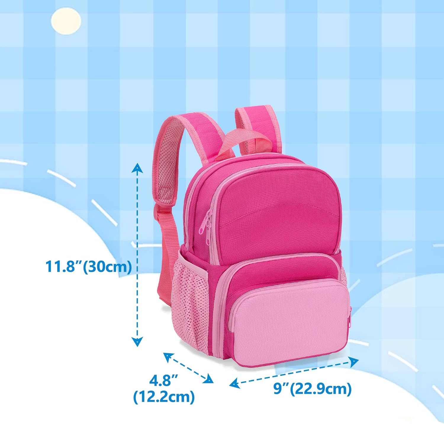 Backpack Compatible with Tonie Box, Carrying Case with Multiple Pockets for Headphones, Charger and Accessories, Storage Bag for Audio Player Starter Set, Rose Red (Patented Design)