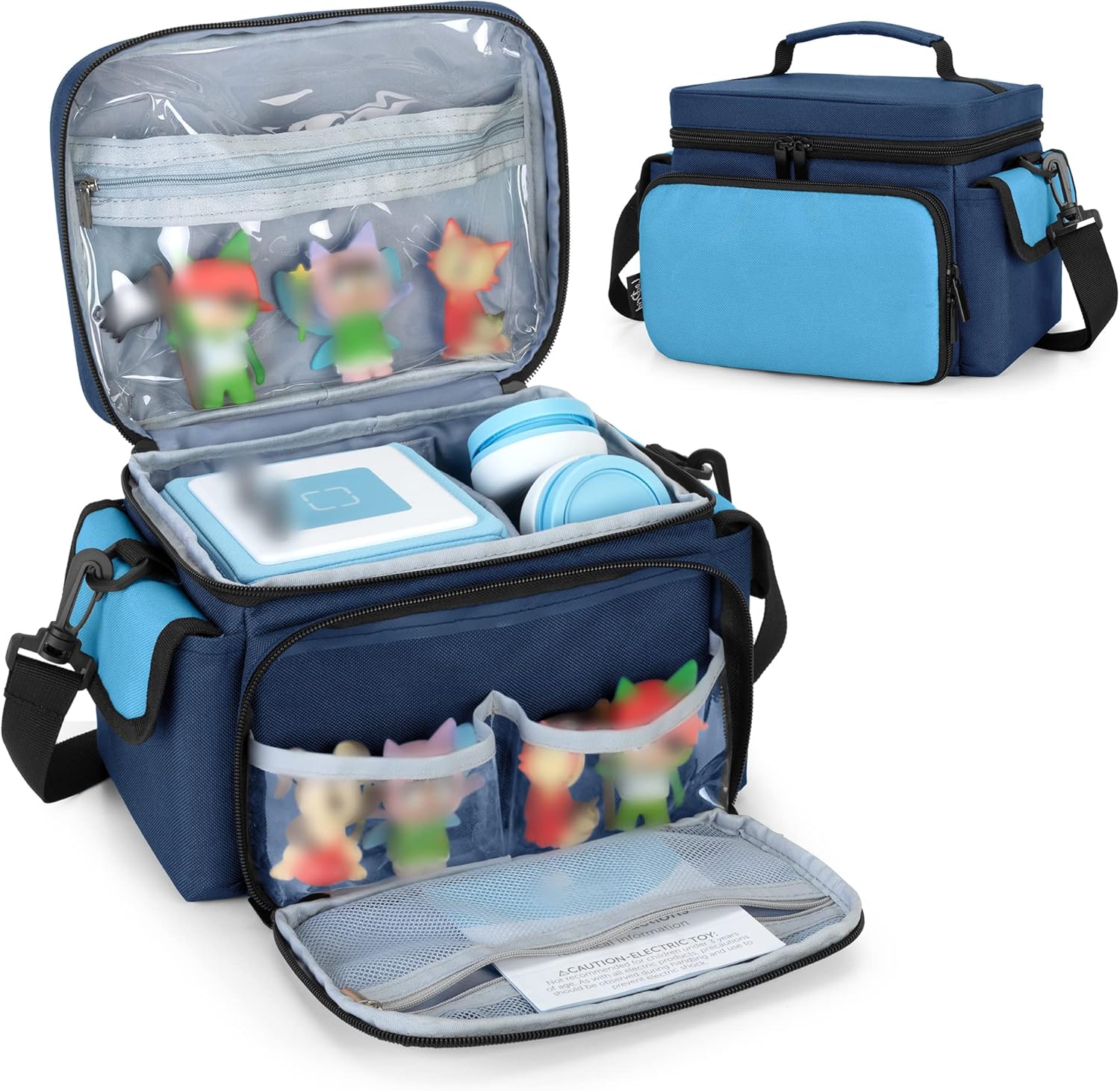 Carrying Case Compatible with Toniebox, Portable Bag with Shoulder Strap for Audio Player Starter Set, Headphones Charging Station Storage, Navy Blue (Bag Only),(Patent Design)