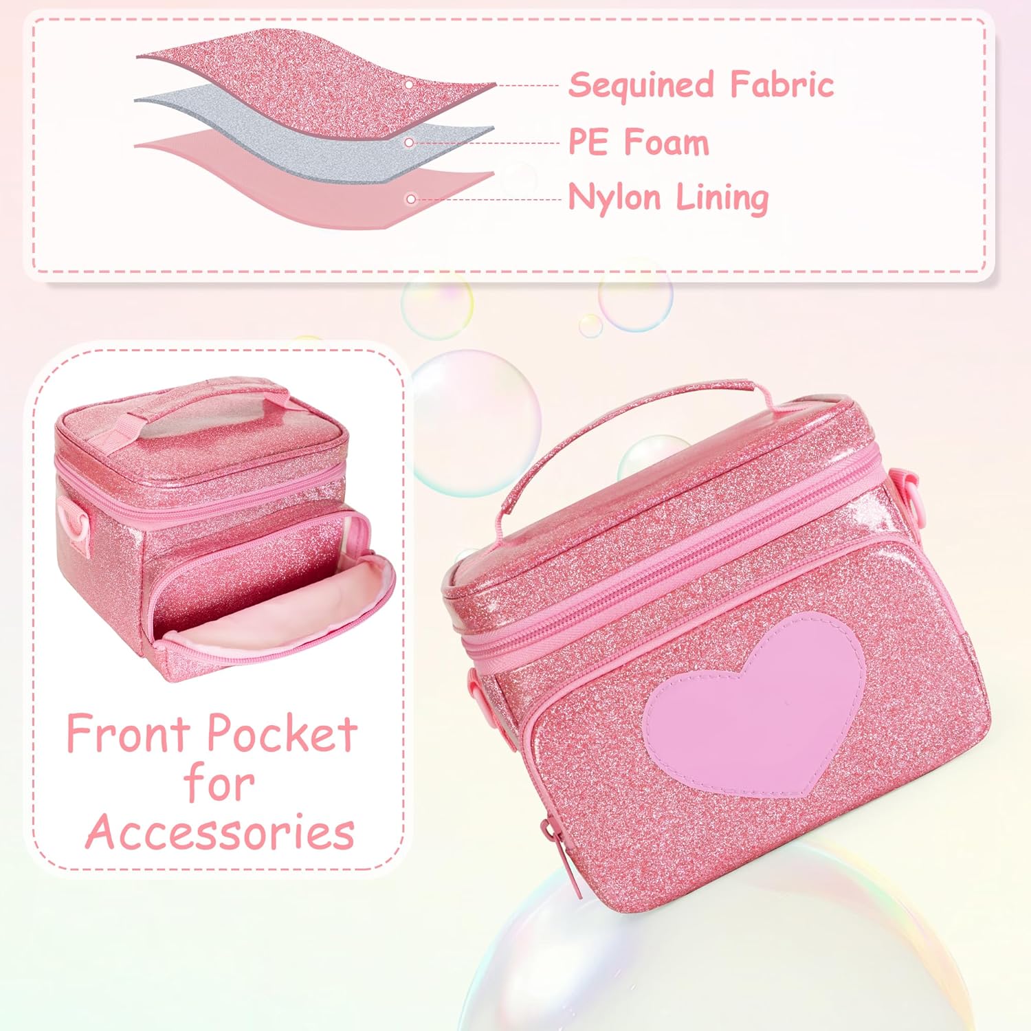 Carrying Case Compatible with Nex Playground Game System, Storage Organizer with Shoulder Strap for Game Console and Other Accessories, Pink, Bag Only