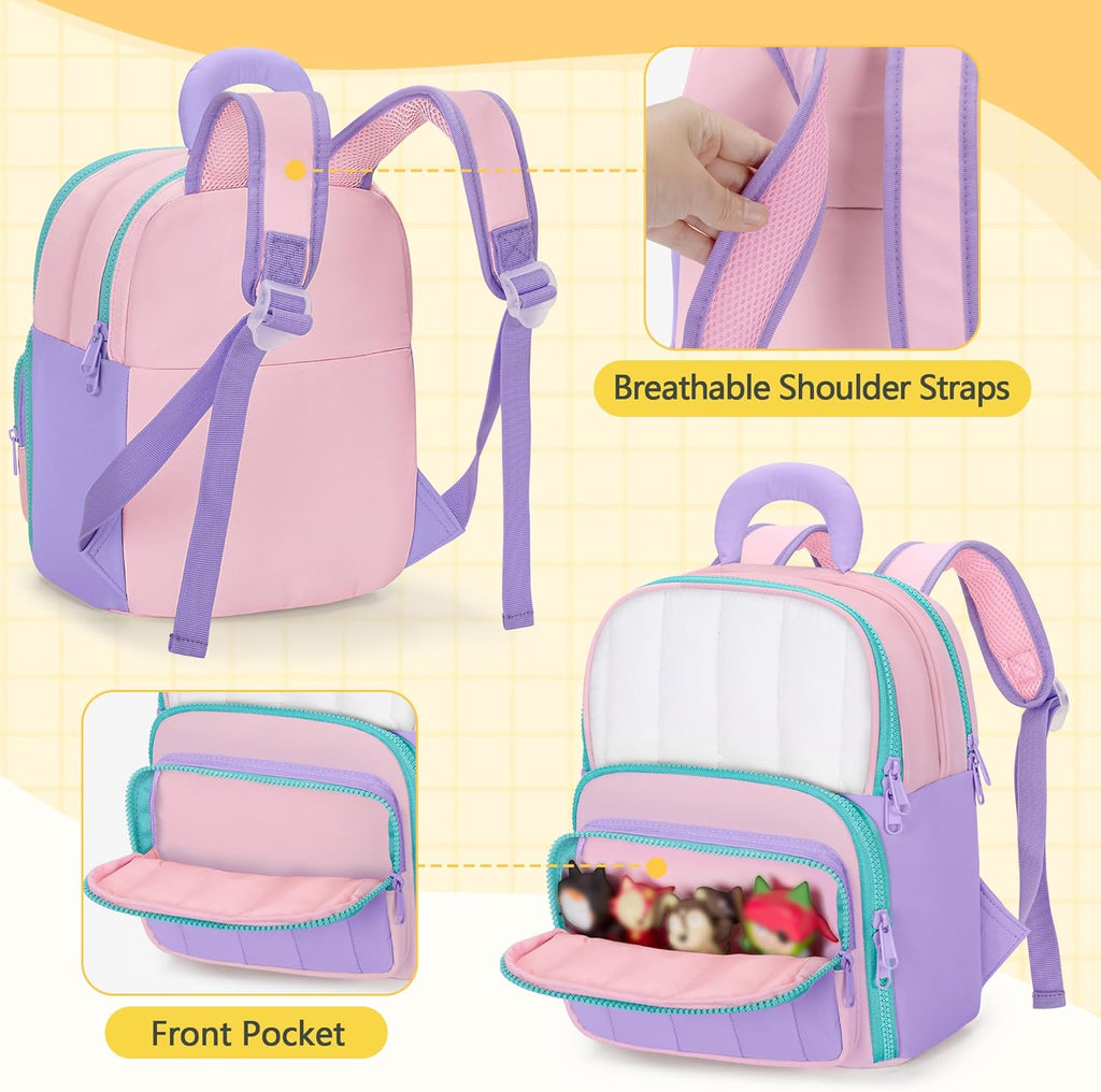 Travel Backpack Compatible with Toniebox, Storage Bag with Multiple Pockets for Audio Player Starter Set, Characters, Charger, Headphones and Accessories, Pink, Bag Only (Patented Design)