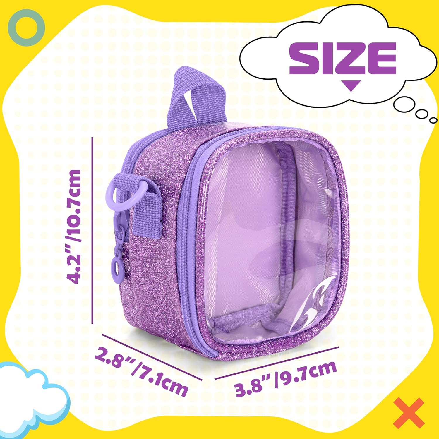 Travel Case Compatible with GiiKER Tic Tac Toe Bolt Handheld Puzzle Game Console, Portable Bag with Handle and Shoulder Strap for Accessories, Purple, Bag Only