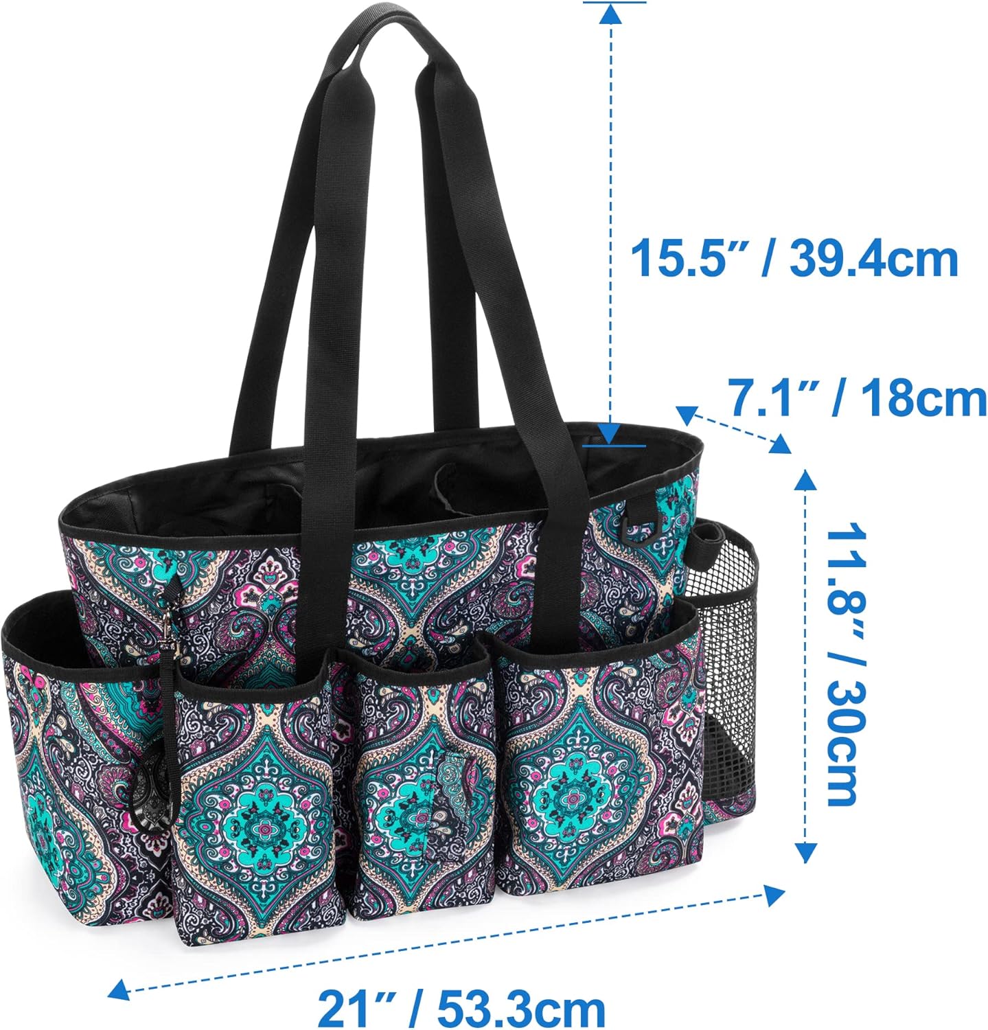 Professional Cleaning Tote Caddy for Cleaning Supplies, Cleaning Bag Organizer with Dividers and Handle Strap for Housekeepers Work, Totem, (Bag Only)