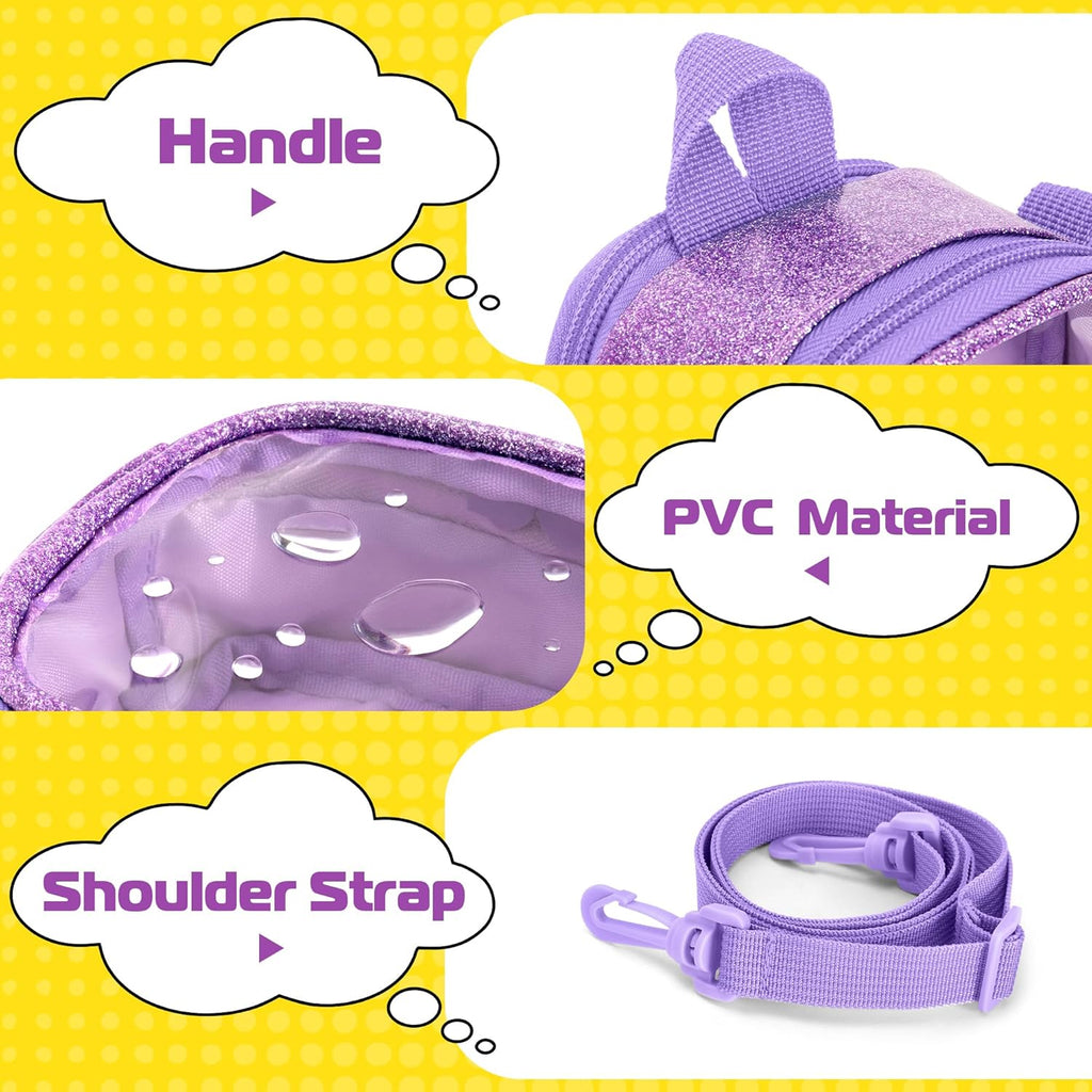 Travel Case Compatible with GiiKER Tic Tac Toe Bolt Handheld Puzzle Game Console, Portable Bag with Handle and Shoulder Strap for Accessories, Purple, Bag Only