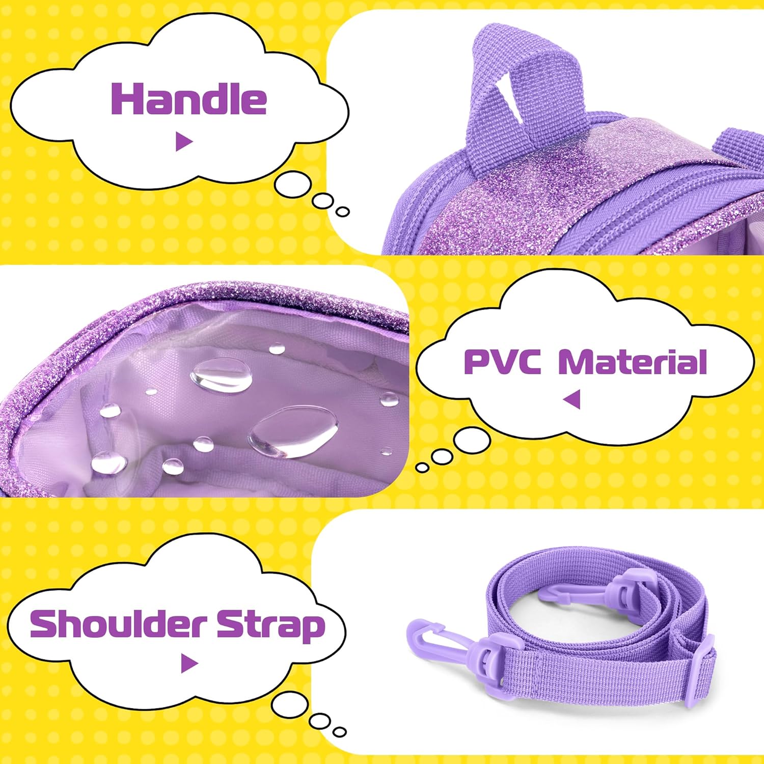 Travel Case Compatible with GiiKER Tic Tac Toe Bolt Handheld Puzzle Game Console, Portable Bag with Handle and Shoulder Strap for Accessories, Purple, Bag Only