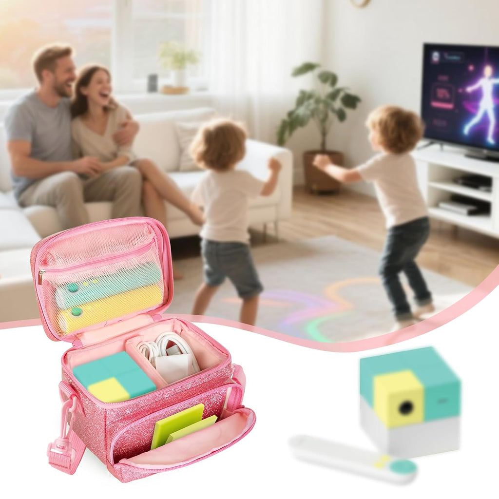Carrying Case Compatible with Nex Playground Game System, Storage Organizer with Shoulder Strap for Game Console and Other Accessories, Pink, Bag Only