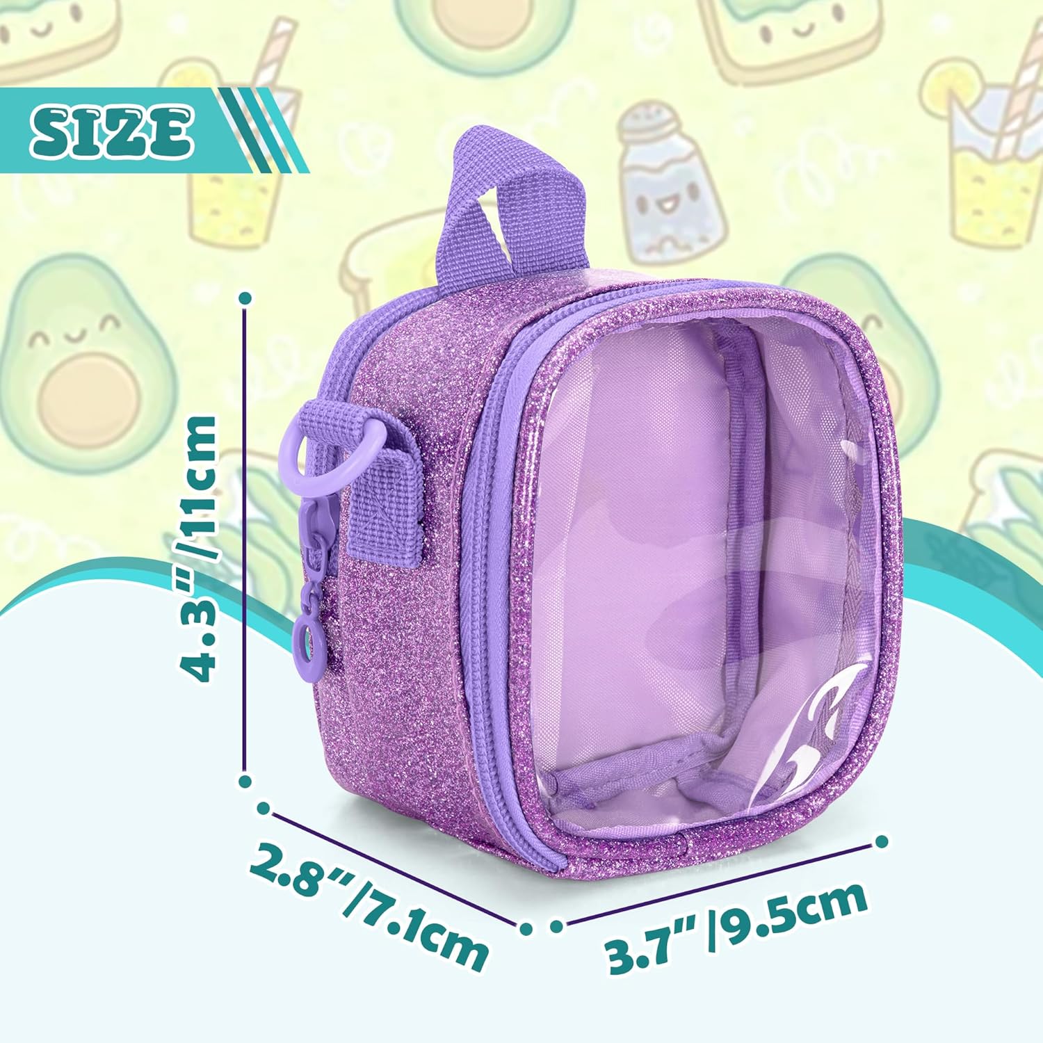 Travel Carrying Case Compatible With Moonlite Storytime Mini Projector and Digital Storybooks, with Transparent Pocket and Adjustable Shoulder Strap for Story Reels, Purple, Case Only