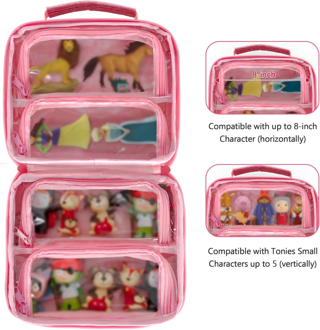 Carrying Case Compatible with Tonies Audio Play Character Small(Up to 20), Portable Toy Story Figures Storage Organizer with Handle and Shoulder Strap, Bag Only (Patent Design)