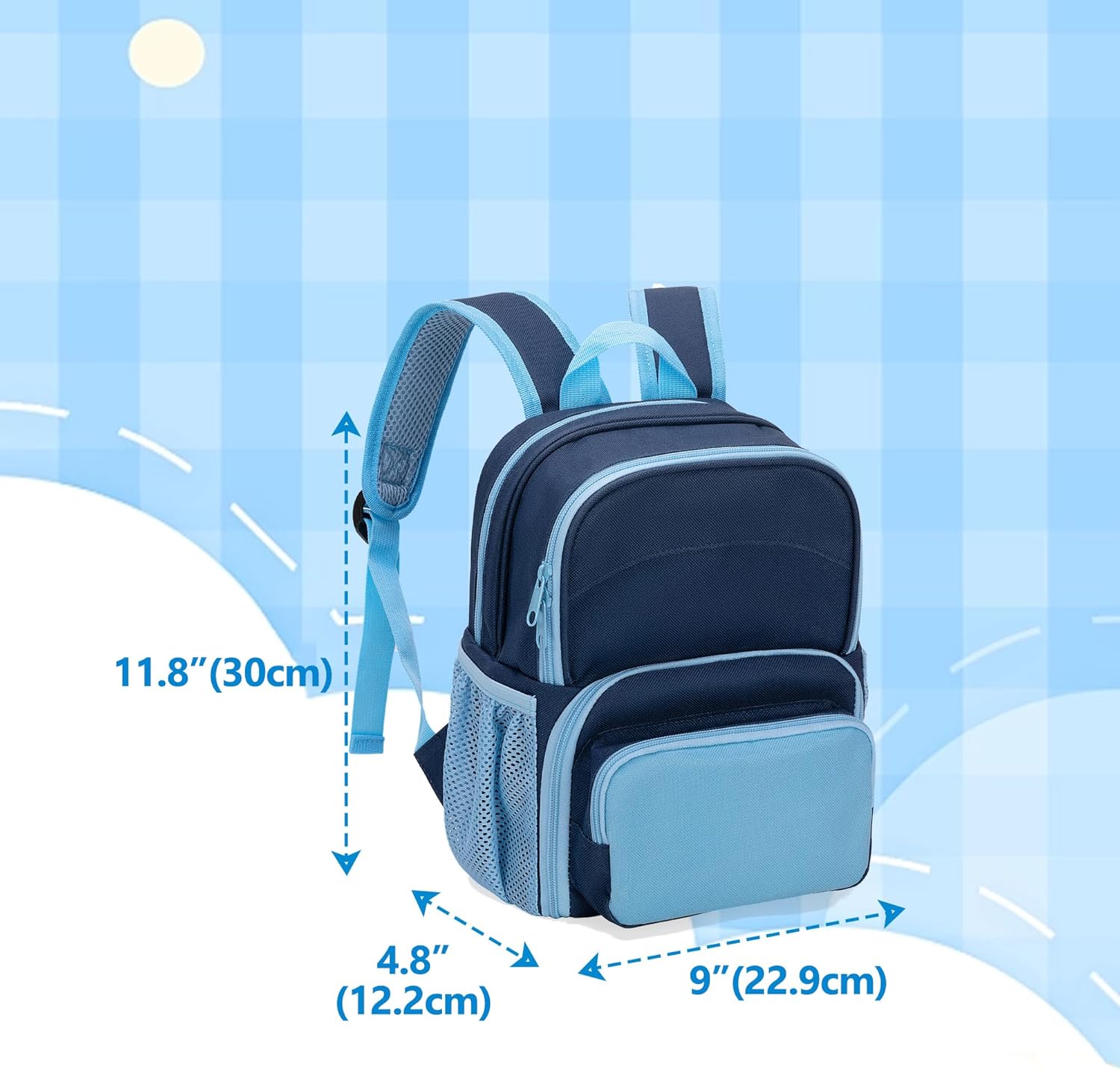 Backpack Compatible with Tonie Box, Carrying Case with Multiple Pockets for Headphones, Charger and Accessories, Storage Bag for Audio Player Starter Set, Navy Blue (Patented Design)