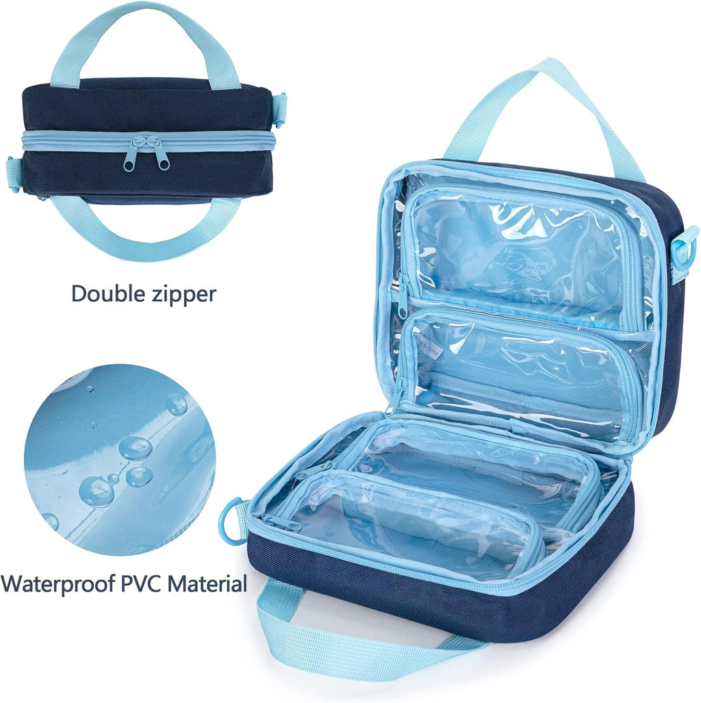 Case Compatible with Toniebox Character (Up to 20), Figure Case Holder for Audio Player Figure with Handle and Shoulder Strap, Blue, Bag Only (Patent Design)