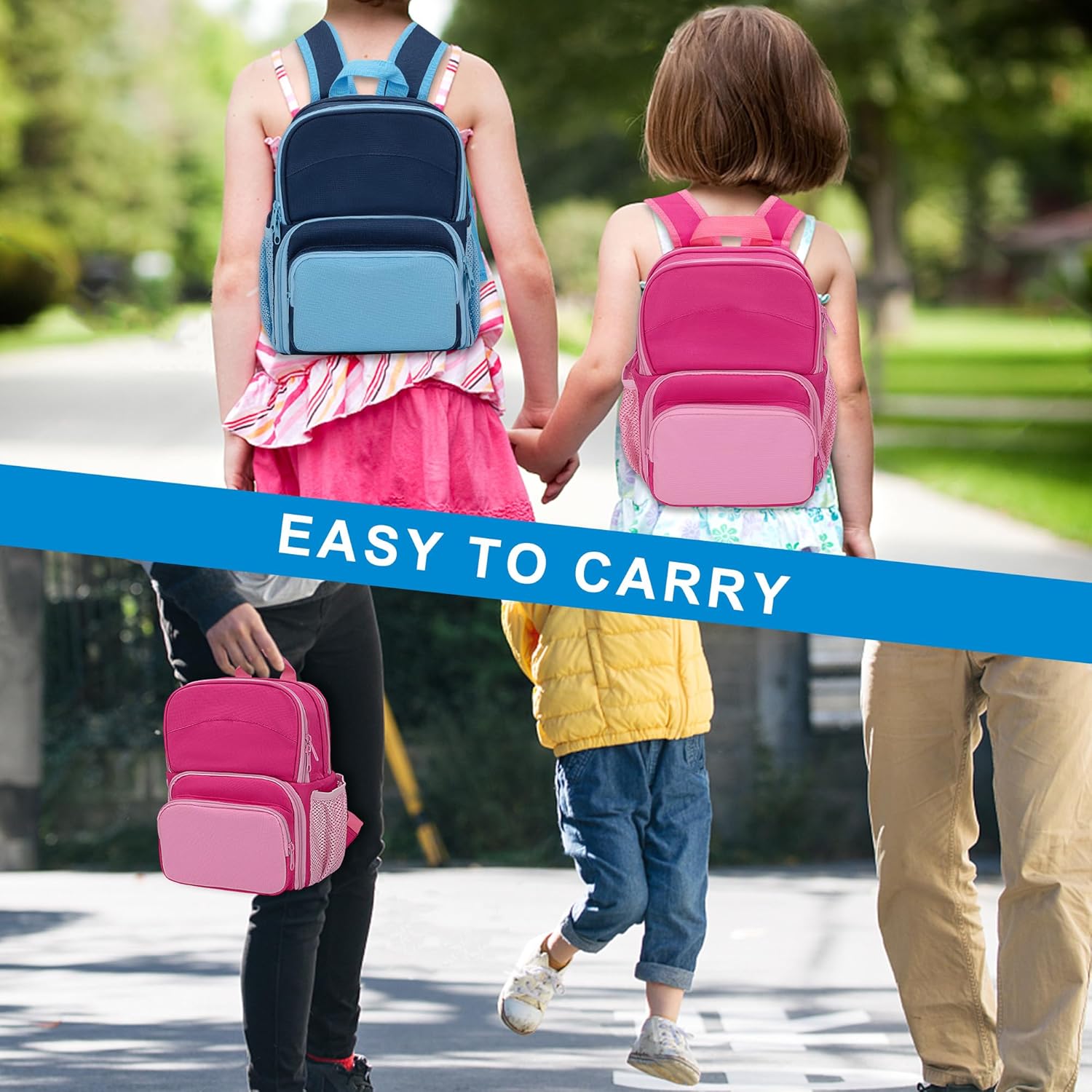 Backpack Compatible with Tonie Box, Carrying Case with Multiple Pockets for Headphones, Charger and Accessories, Storage Bag for Audio Player Starter Set, Rose Red (Patented Design)