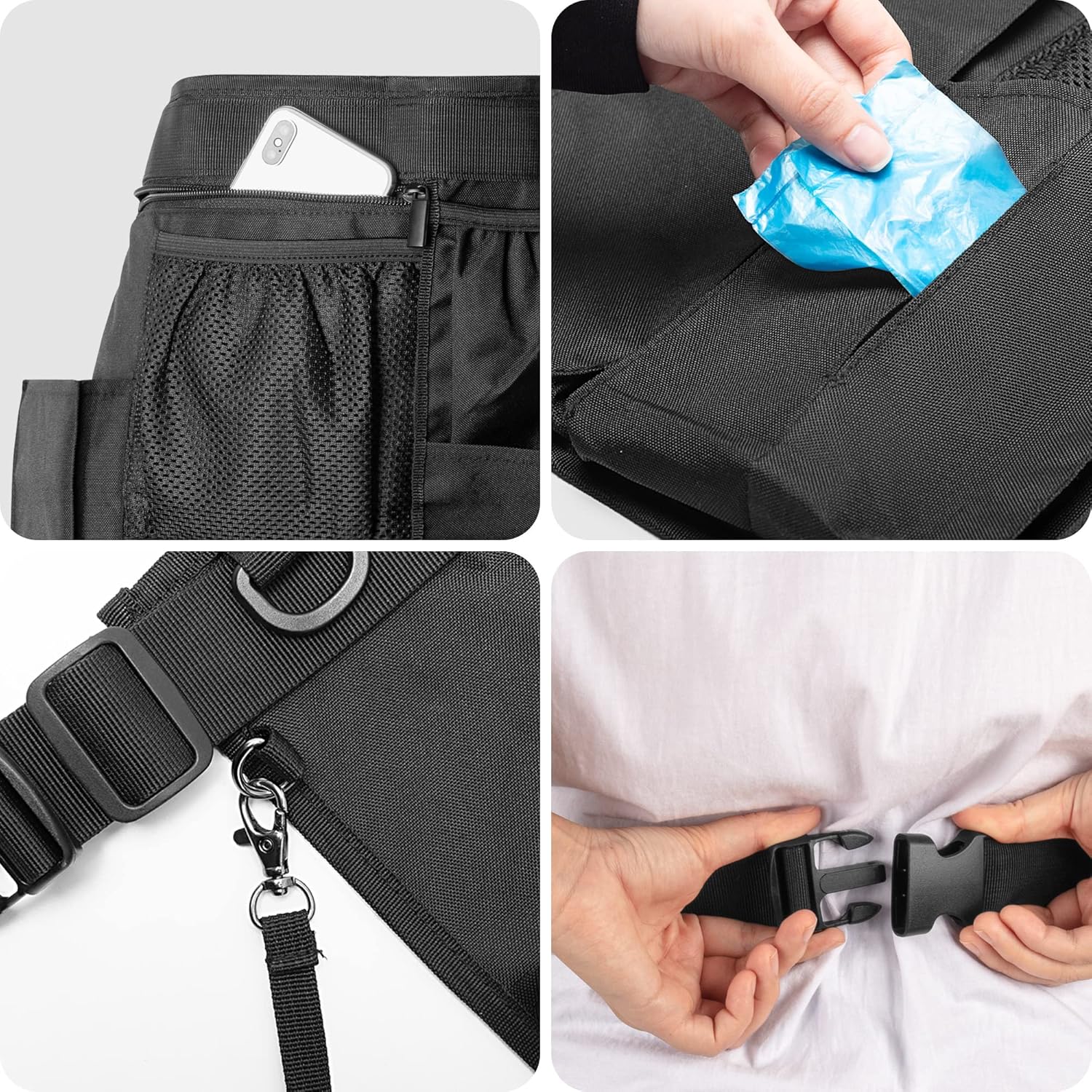 Cleaning Apron for Housekeeping with 9 Pockets, Cleaning Bag with Adjustable Waist Belt, Professional Cleaning Supplies Apron for Work, Black